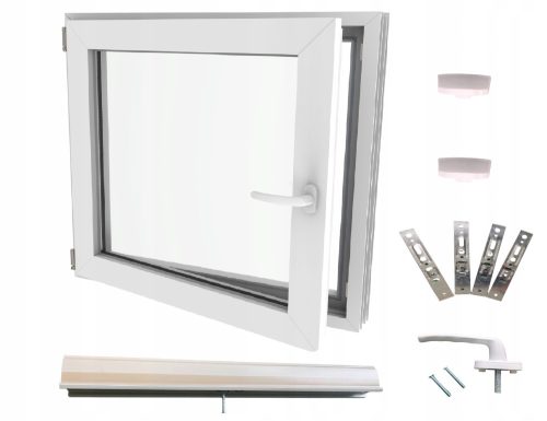 PVC-Fenster Lorac RU50x50B-58L weiß links 50x50 cm