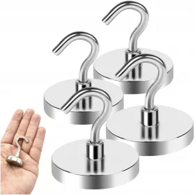   Starker Neodym-Haken, Hakenmagnet, XXL-Halterung, 32 mm x 45 mm, 24 kg