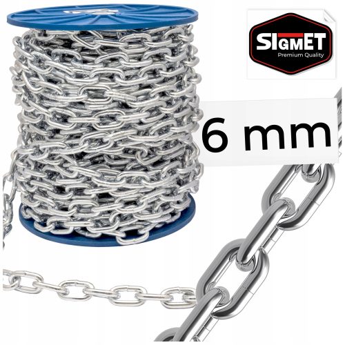 Wirtschaftliche Kette aus verzinktem Metall, D1-Glied, 6 mm, für Schaukel, 1 MB, Rolle 30 m