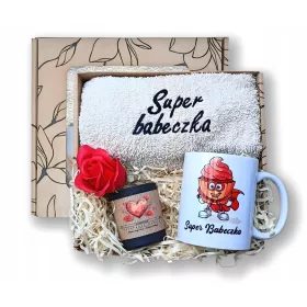    Geschenkkorb-Set zum Frauentag, Kerze, Rose, Handtuch, Geschenkbecher