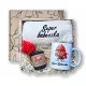  Geschenkkorb-Set zum Frauentag, Kerze, Rose, Handtuch, Geschenkbecher
