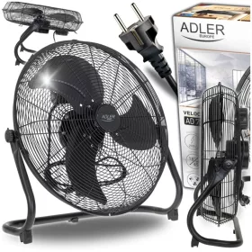   ADLER EUROPE Standventilator Luftzirkulator, 45cm Ventilator, 200W schwarz