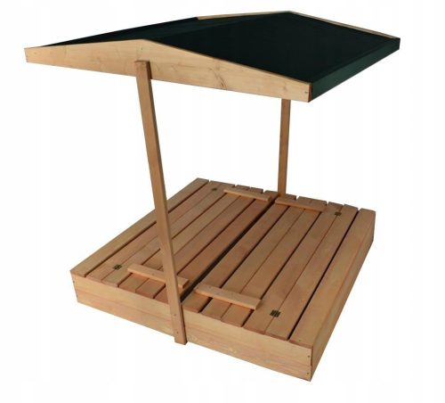 Imprägnierter Sandkasten mit Dach 120x120