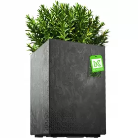 Kadax Blumentopf 39 cm x 39 x 40 cm, schwarzer Kunststoff