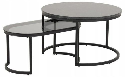  Actona Spiro runder Couchtisch 70 x 70 x 42 cm schwarz