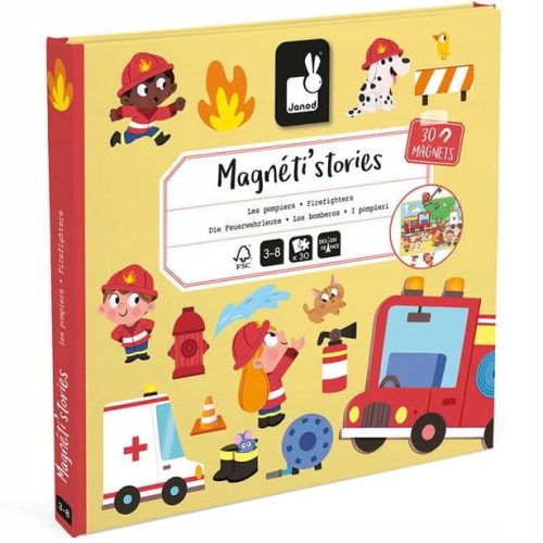  Magnetisches Puzzle Feuerwehrleute Magneti'stories 3+ JANOD