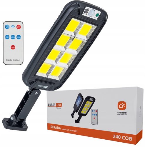  SuperLED-Straßenleuchte 60 W 400 lm, solarbetrieben