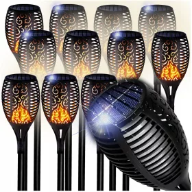  Abiko eingebettete Solarlampe, schwarz, 52 cm, 12 Stk.