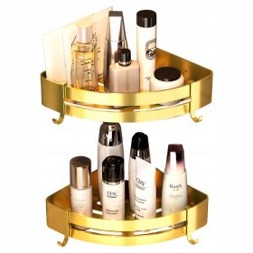  ECKBAD-REGAL, selbstklebend, 2 Stück, gold