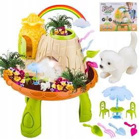   GÄRTNER-SET ZUM ZUCHT VON PFLANZEN, BLUMENTOPF, GIEßKANNE, TISCH, PUPPENHAUS