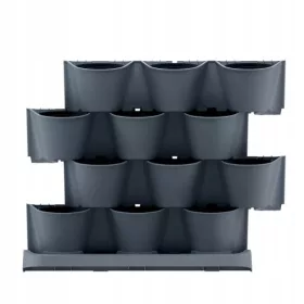    Prosperplast Blumentopf 68,5 cm x 19 x 54,6 cm Durchmesser 10 cm Kunststoff schwarz, Grau- und Silbertöne