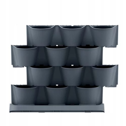  Prosperplast Blumentopf 68,5 cm x 19 x 54,6 cm Durchmesser 10 cm Kunststoff schwarz, Grau- und Silbertöne