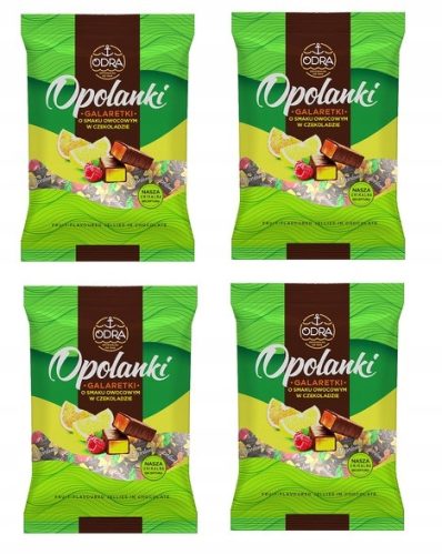 4x 1kg ODRA Opolanki Fruchtgelees in Schokolade, Kartonverpackung