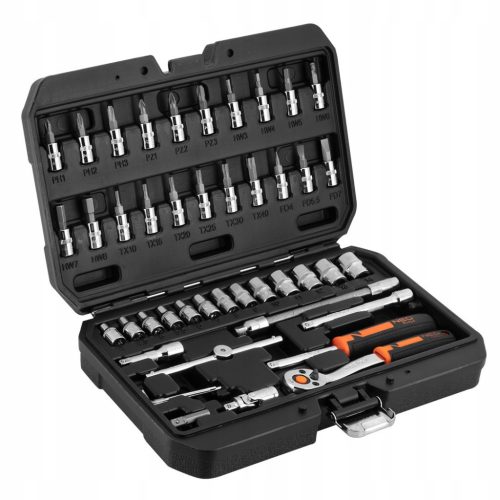  NEO-SATZ STECKSCHLÜSSEL 1/4 46-teilig 10-004 KOFFER