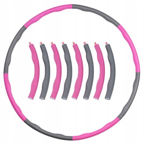  Fitness Hula Hoop 90 cm 8 straffende Teile Rosa und Grau