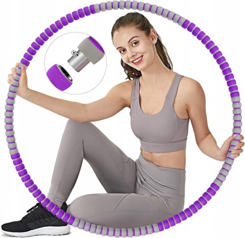  Hula Hoop zur Gewichtsreduktion und Fitnessmassage, 90 cm, Lila und Grau