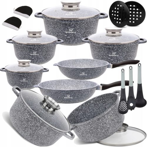  KLONBERG Neues Aluminium-Topfset, 17-tlg.