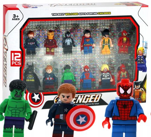  BLÖCKE miniFIGUREN AVENGERS Hulk, Spider, Wolverine 12 Figuren