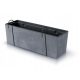  Prosperplast-Blumentopf, 58 cm x 18 x 19,5 cm, Durchmesser 60 cm, Kunststoff in den Farben Grau und Silber