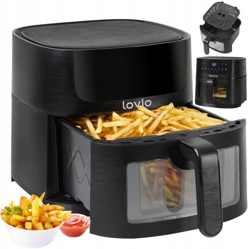  Lovio fettfreie Fritteuse Heißluftfritteuse LVAF002BK 1900 W 6 l