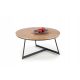  Halmar Karida runder Couchtisch 80 x 80 x 41 cm schwarz, Eiche natur