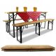  GardenLine Gartenmöbel-Set, Holz, braun, 3-teilig.