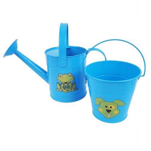 BLAUES GARTEN-SET GIEßKANNE + EIMER FÜR KINDER