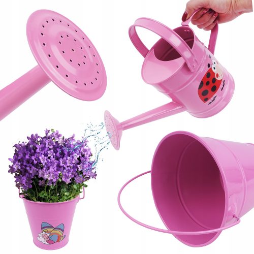 ROSA GARTENSET, GIEßKANNE + EIMER FÜR KINDER
