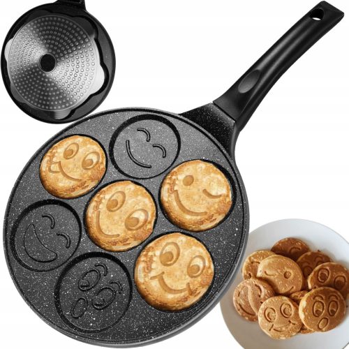 Vielzweck-Pfanne für Spiegeleier, Pfannkuchen und Crêpes mit lustigen Emoji-Designs
