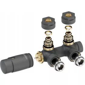    Aquabad-Thermostat, Farbe Anthrazit, Kopf, Ventil, Badheizkörper