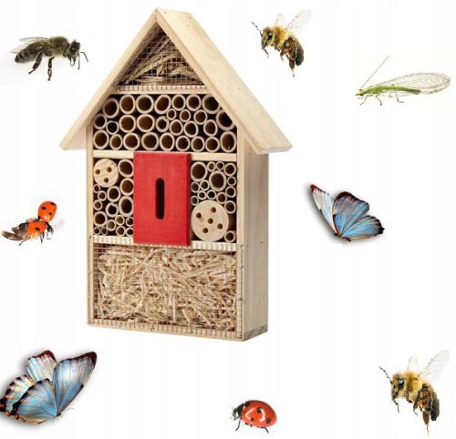  Ökologisches Insektenhaus, rote Mauerbienen, 40 cm