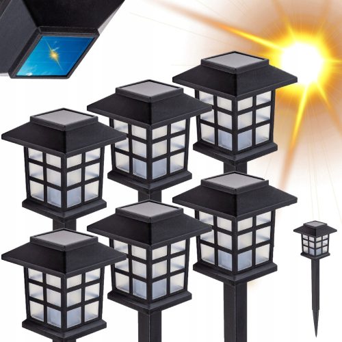  Aigostar eingebettete Solarlampe, schwarz, 32 cm, 6 Stk.