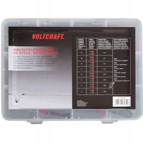  VOLTCRAFT Krokodilklemmen-Set 1417395 Länge: 230 mm schwarz, schwarz