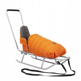    Kinderschlitten mit Rückenlehne und Schlafsack für Kinder SOLID Kunert Bianco