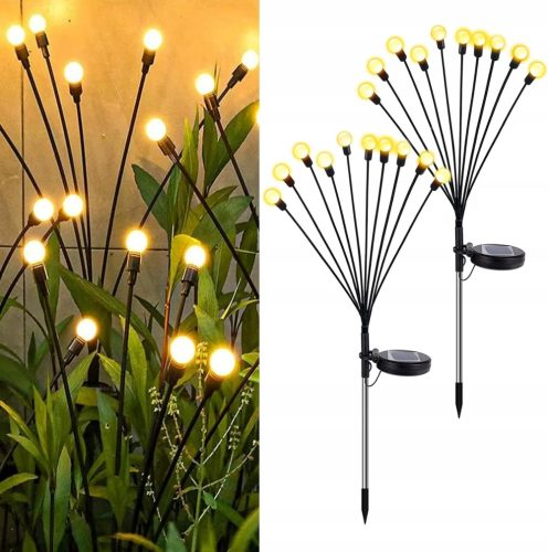  Solarlampe, schwarz, 65 cm, 2 Stk.