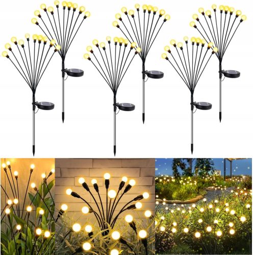  Solarlampe, schwarz, 65 cm, 2 Stk. + Solarlampe, schwarz, 65 cm, 4 Stk.