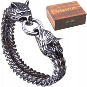  Wikinger-Thor-Wolf-Armband, 316L Chirurgenstahl