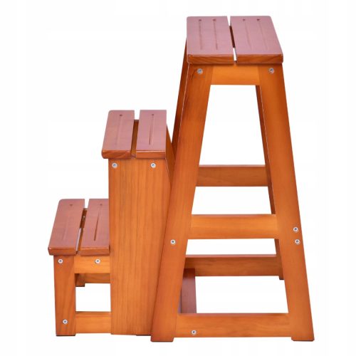  FALTBARER LEITERHOCKER AUS HOLZ, PLATTFORMHOCKER