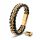  Herren-Lederarmband [Stahl] Gold