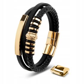  Herren-Lederarmband [Glanz] Gold