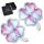  K486 Ohrringe mit vierblättrigen Kleeblättern und rosa schillernden Kristallen