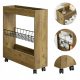Badezimmerregal, Küche, WC-Schrank auf Rollen, schmales Bücherregal, 60 x 20 x 70 cm