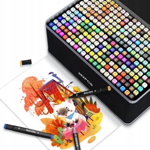  Alkoholmarker, Marker, doppelseitige Marker + Beutel – 262 Stück
