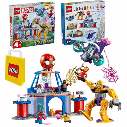  LEGO Super Heroes 10794 LEGO MARVEL SPIDEY 10794 SPIDER TEAM HAUPTQUARTIER + LEGO Papiertüte 6315786 gelb 24x8x18 cm
