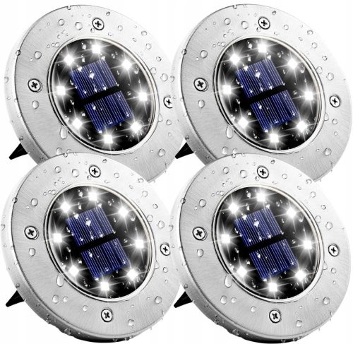  Red Garden eingebettete Solarlampe, silber, 12,6 cm, 4 Stk.