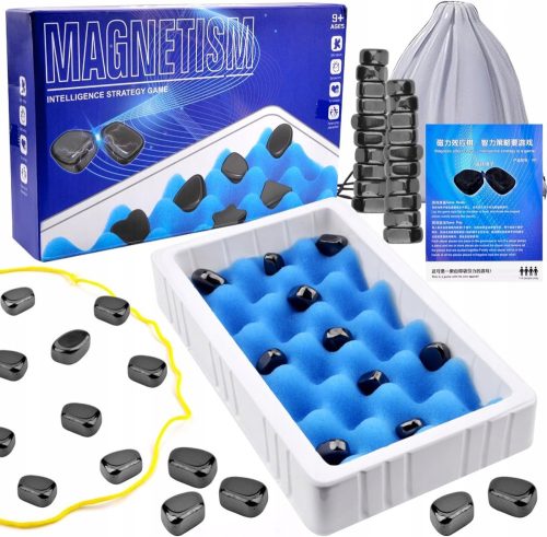  MAGNETISCHES SCHACHSPIEL MAGNETISCHE STEINE SCHACH-LÄDAGOGISCHES SPIELSET
