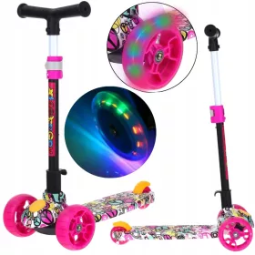    Dreirädriger Balance-Scooter für Kinder, mit leuchtenden LED-Rädern, faltbar