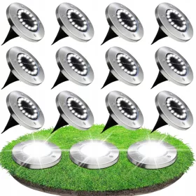  Eddcom eingebettete Solarlampe Silber 12,6 cm 12 Stk.