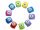  10-teiliges Set Locher, dekoratives Motiv, farbenfroh, dekorativ