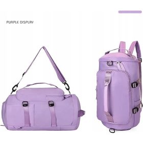  Sporttasche, Rucksack mit Schuhfach, lila